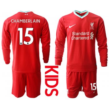 2021 Liverpool home long sleeves Youth 15 soccer jerseys