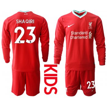 2021 Liverpool home long sleeves Youth 23 soccer jerseys