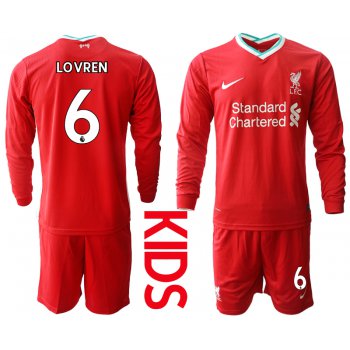 2021 Liverpool home long sleeves Youth 6 soccer jerseys