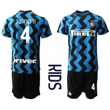 Youth 2020-2021 club Inter Milan home 4 blue Soccer Jerseys