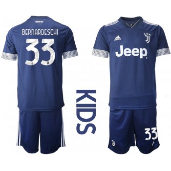 Youth 2020-2021 club Juventus away blue 33 Soccer Jerseys