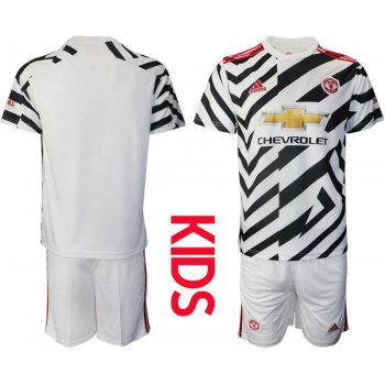 Youth 2020-2021 club Manchester united away white Soccer Jerseys