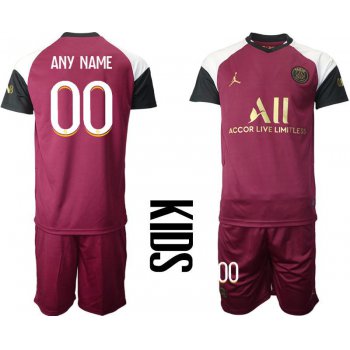Youth 2020-2021 club Paris St German away customized red Soccer Jerseys