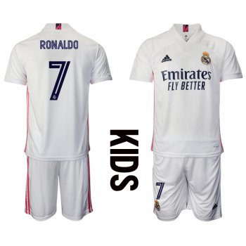 Youth 2020-2021 club Real Madrid home 7 white Soccer Jerseys1
