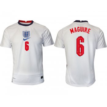 Men 2020-2021 European Cup England home aaa version white 6 Nike Soccer Jersey