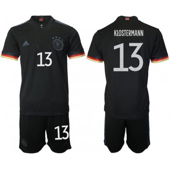 Men 2020-2021 European Cup Germany away black 13 Adidas Soccer Jersey