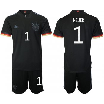 Men 2020-2021 European Cup Germany away black 1 Adidas Soccer Jersey