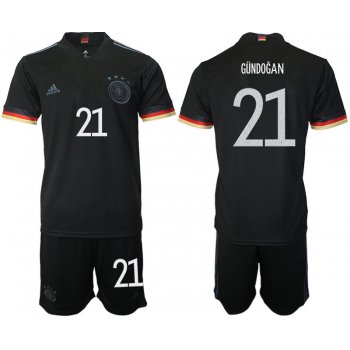 Men 2020-2021 European Cup Germany away black 21 Adidas Soccer Jersey