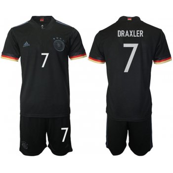 Men 2020-2021 European Cup Germany away black 7 Adidas Soccer Jerseys