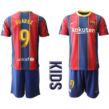 Youth 2020-2021 club Barcelona home 9 red Soccer Jerseys