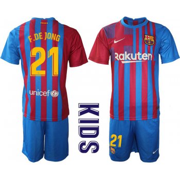 Youth 2021-2022 Club Barcelona home blue 21 Nike Soccer Jersey