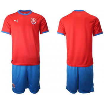 Men 2020-2021 European Cup Czech Republic home red blank Soccer Jersey
