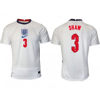 Men 2020-2021 European Cup England home aaa version white 3 Nike Soccer Jersey