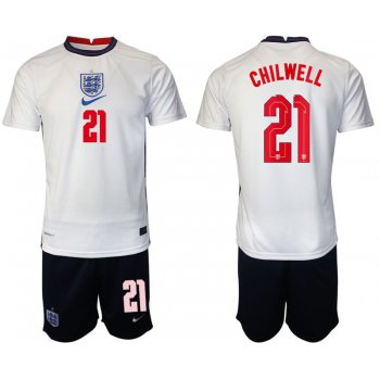 Men 2020-2021 European Cup England home white 21 Nike Soccer Jersey