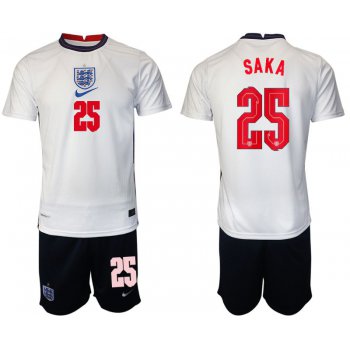 Men 2020-2021 European Cup England home white 25 Nike Soccer Jersey