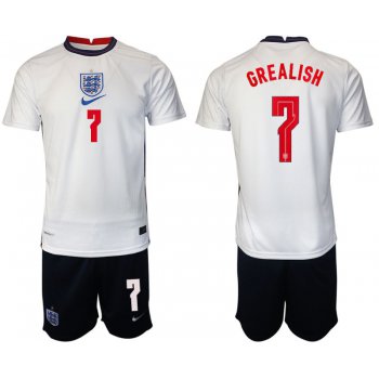 Men 2020-2021 European Cup England home white 7 Nike Soccer Jersey