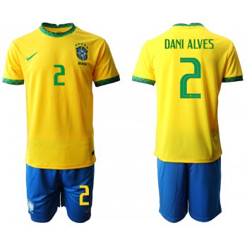 Men 2020-2021 Season National team Brazil home yellow 2 Soccer Jersey