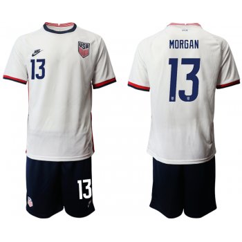 Men 2020-2021 Season National team United States home white 13 Soccer Jersey1