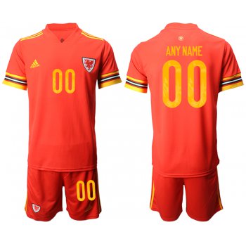 Men 2021 European Cup Welsh home red customized Soccer Jersey