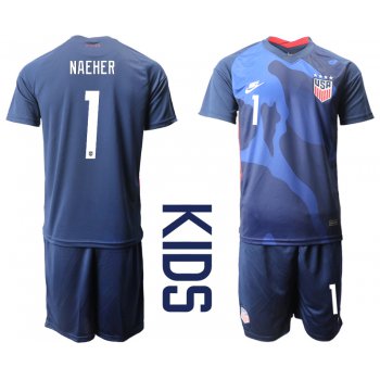 Youth 2020-2021 Season National team United States away blue 1 Soccer Jersey