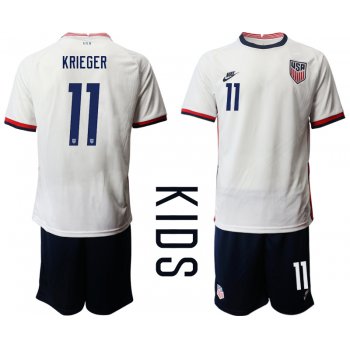 Youth 2020-2021 Season National team United States home white 11 Soccer Jersey