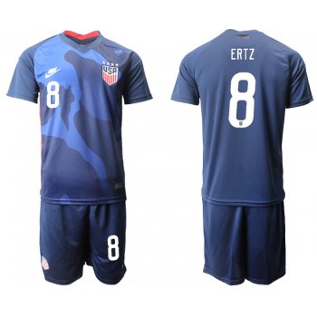 Men 2020-2021 Season National team United States away blue 8 Soccer Jersey