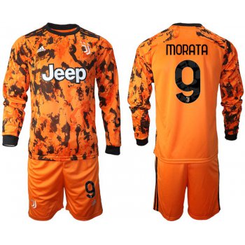 Men 2020-2021 club Juventus away long sleeves 9 orange Soccer Jerseys