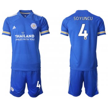 Men 2020-2021 club Leicester City home 4 blue Soccer Jerseys