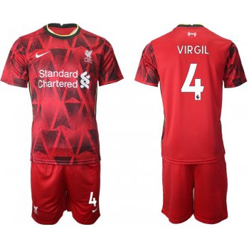 Men 2021-2022 Club Liverpool home red 4 Nike Soccer Jersey