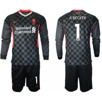 Men 2021 Liverpool away long sleeves 1 soccer jerseys