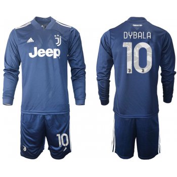 Men 2020-2021 club Juventus away long sleeves 10 blue Soccer Jerseys