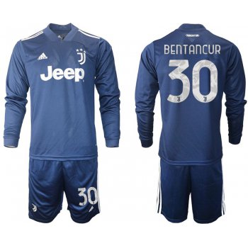 Men 2020-2021 club Juventus away long sleeves 30 blue Soccer Jerseys
