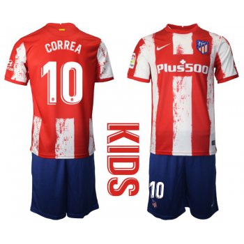 Youth 2021-2022 Club Atletico Madrid home red 10 Nike Soccer Jersey