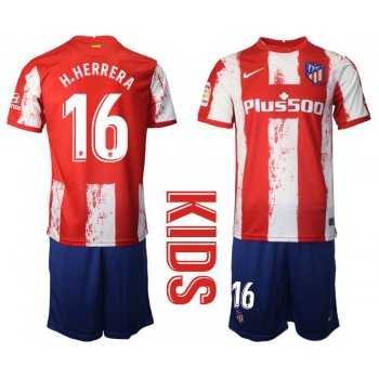 Youth 2021-2022 Club Atletico Madrid home red 16 Nike Soccer Jersey