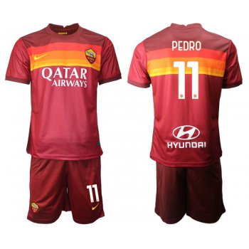 Men 2020-2021 club AS Roma home 11 red Soccer Jerseys