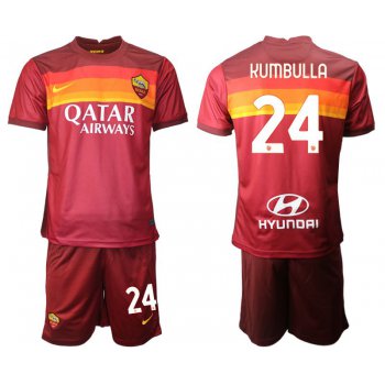 Men 2020-2021 club AS Roma home 24 red Soccer Jerseys