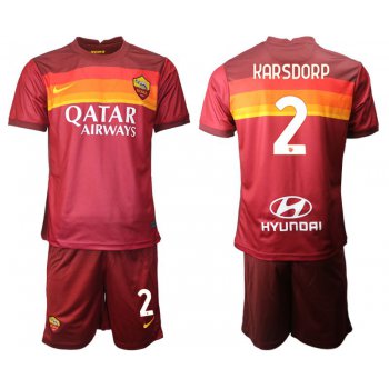 Men 2020-2021 club AS Roma home 2 red Soccer Jerseys