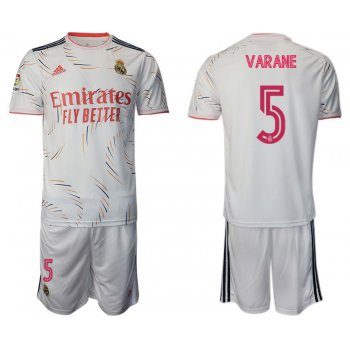 Men 2021-2022 Club Real Madrid home white 5 Adidas Soccer Jersey
