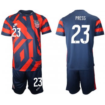 Men 2020-2021 National team United States away 23 blue Nike Soccer Jersey