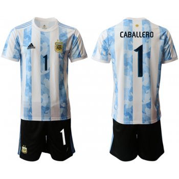 Men 2020-2021 Season National team Argentina home white 1 Soccer Jersey