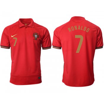 Men 2021 Europe Portugal home AAA version 7 red soccer jerseys