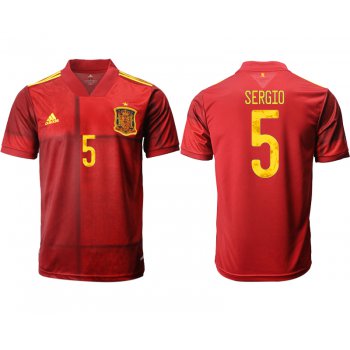 Men 2021 Europe Spain home AAA version 5 soccer jerseys