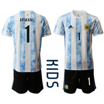 Youth 2020-2021 Season National team Argentina home white 1 Soccer Jersey