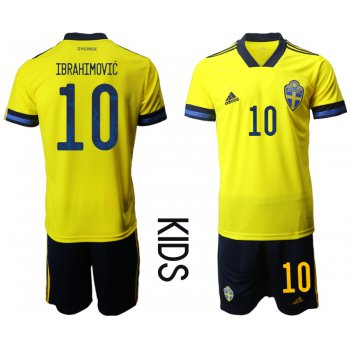 Youth 2021 European Cup Sweden home yellow 10 Soccer Jersey1
