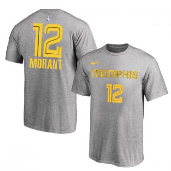Memphis Grizzlies 12 Ja Morant Gray City Edition Nike T-Shirt