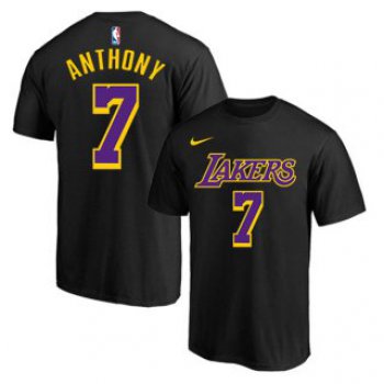 Men's Black Purple Los Angeles Lakers #7 Carmelo Anthony Basketball T-Shirt