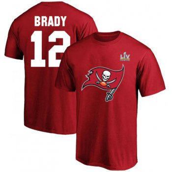 Men's Tampa Bay Buccaneers Tom Brady Fanatics Branded Red Super Bowl LV Champions Big & Tall Name & Number T-Shirt