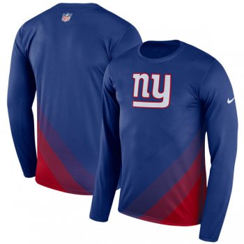 Men's New York Giants Nike Royal Sideline Legend Prism Performance Long Sleeve T-Shirt