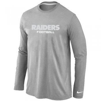 Nike Oakland Raiders Authentic font Long Sleeve T-Shirt Grey