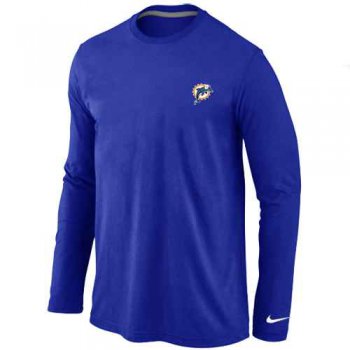 Miami Dolphins Sideline Legend Authentic Logo Long Sleeve T-Shirt Blue